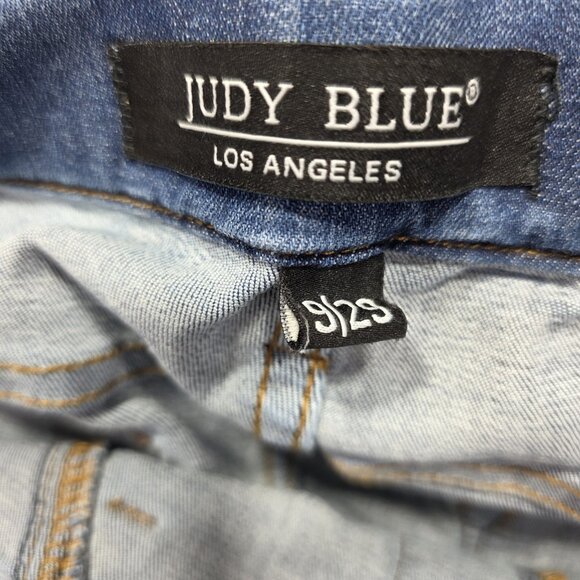 Judy Blue Jeans Womens 9/29 Blue Boyfriend Fit Stretch Distressed Pull On - Picture 7 of 12